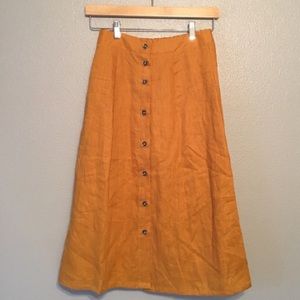 Forever 21 Linen Button Front Skirt